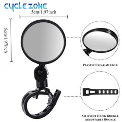 2PCS Bicycle Rearview Mirror 360 Degree Adjustable Rotatable Universal MTB Bike Handlebar Rear View Mirrors Cycling Accessories