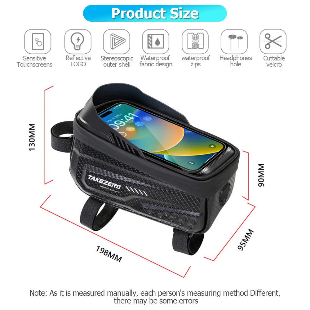 NEWBOLER Bicycle Bag Waterproof Touch Screen Cycling Bag Top Front Tube Frame MTB Road Bike Bag 6.9 Phone Case Bike Accessories