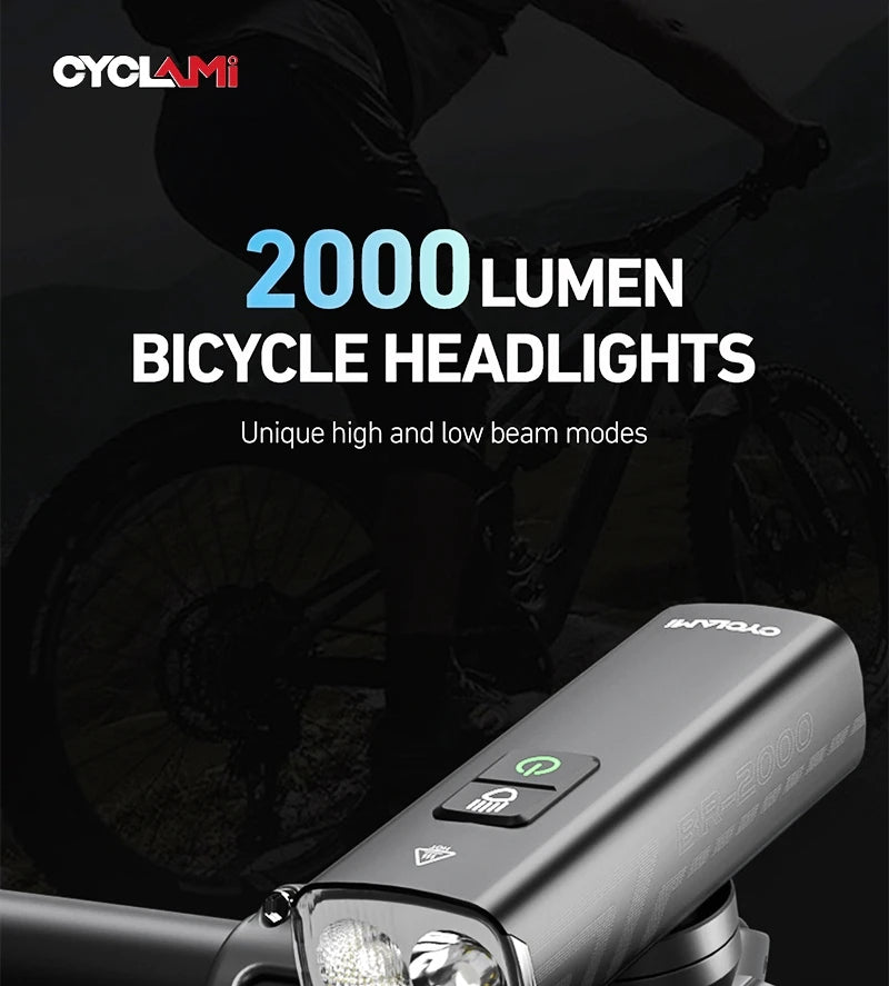 CYCLAMI Bicycle Light 1200LM T6 LED Rechargeable Set Road MTB Bike Front Back Headlight Lamp Flashlight Cycling Light Group