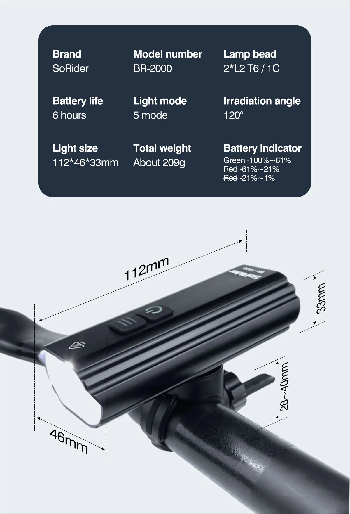 CYCLAMI Bicycle Light 1200LM T6 LED Rechargeable Set Road MTB Bike Front Back Headlight Lamp Flashlight Cycling Light Group