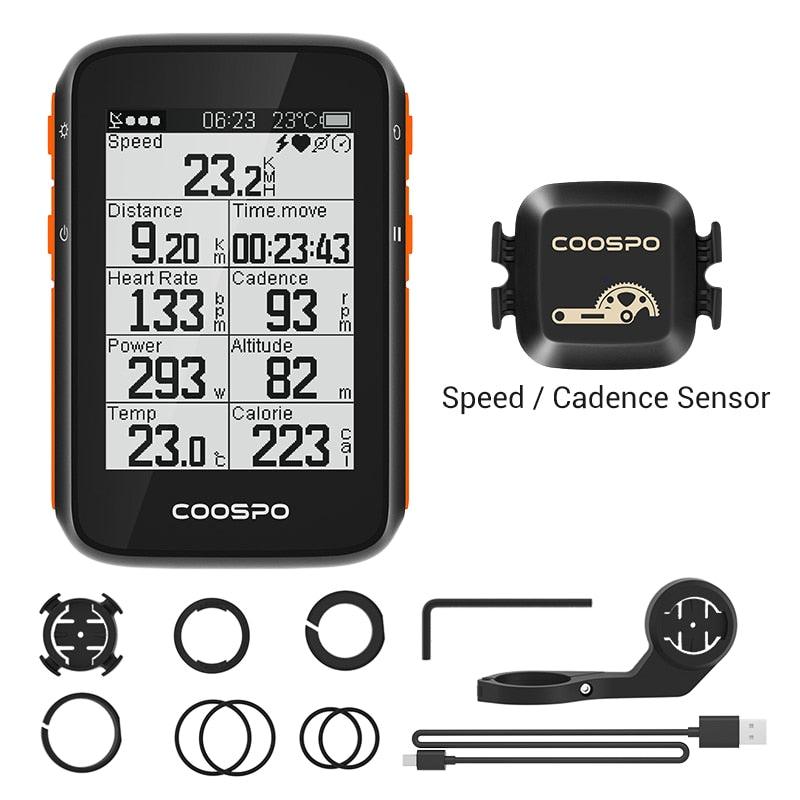 COOSPO BC200 Wireless Bicycle Computer GPS Bike Speedometer Cycling Odometer 2.6in Bluetooth5.0 ANT+ APP Sync Slope Altitude - Pogo Cycles