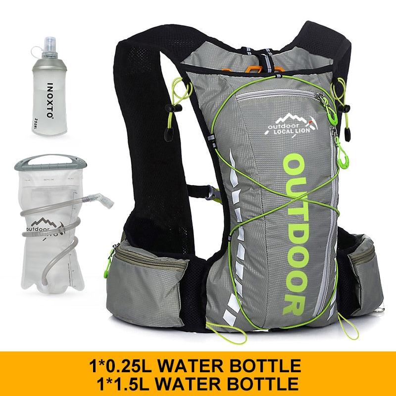 Cycling backpack for men and women, nylon bag, waterproof 8 liters, hiking and camping, 250ml water bottle with 1.5L water bag - Pogo Cycles