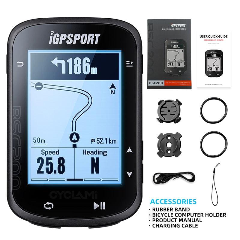 IGPSPORT BSC200 200 Wireless Bicycle Computer GPS Bike Speedometer Cycling Odometer 2.5in ANT+ APP Sync Slope Altitude - Pogo Cycles