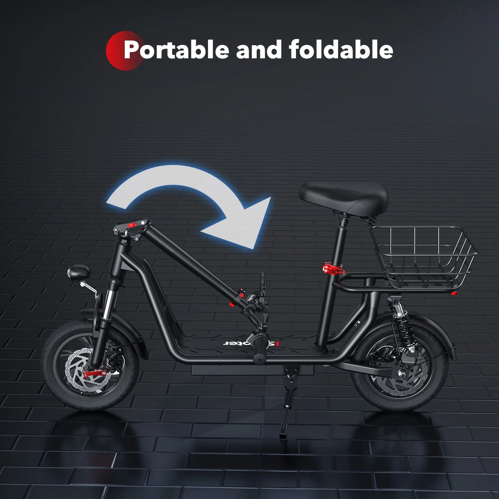 iScooter i12 Electric Scooter With Seat & Carry Basket - Pogo Cycles