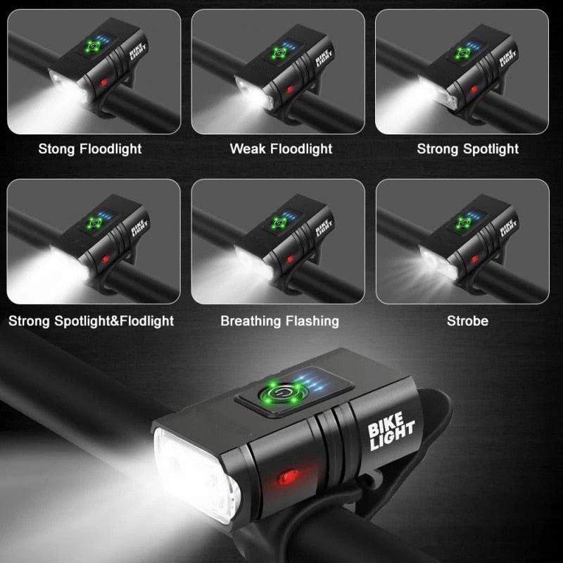 NEW LED Bicycle Light 1000LM USB Rechargeable Power Display MTB Mountain Road Bike Front Lamp Flashlight Cycling Equipment - Pogo Cycles