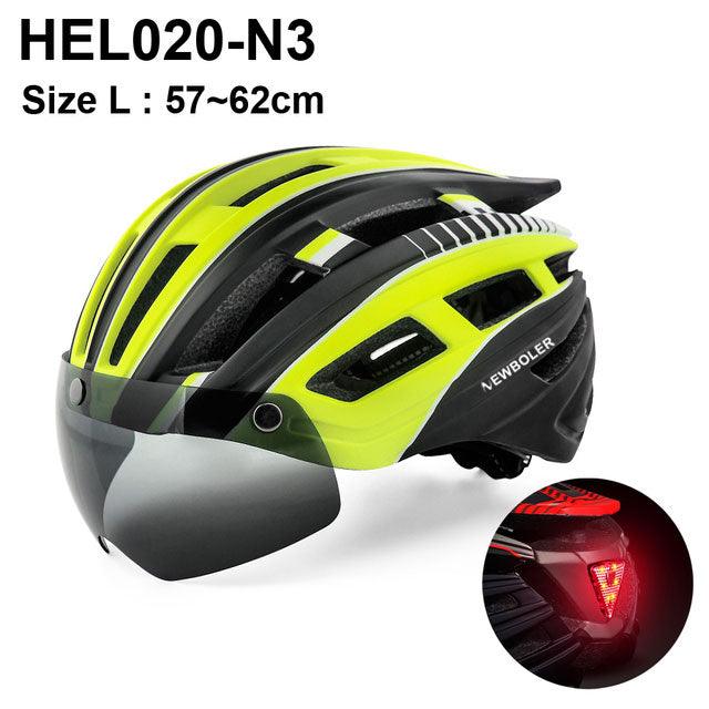 NEWBOLER Cycling Helmet Man Women LED Light Helmet Road Mountain Bike Helmet Lens For Riding Bicycle Sports Skateboard Scooter - Pogo Cycles