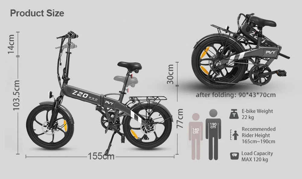 PVY Z20 Pro Electric Bike - Grey - Pogo Cycles