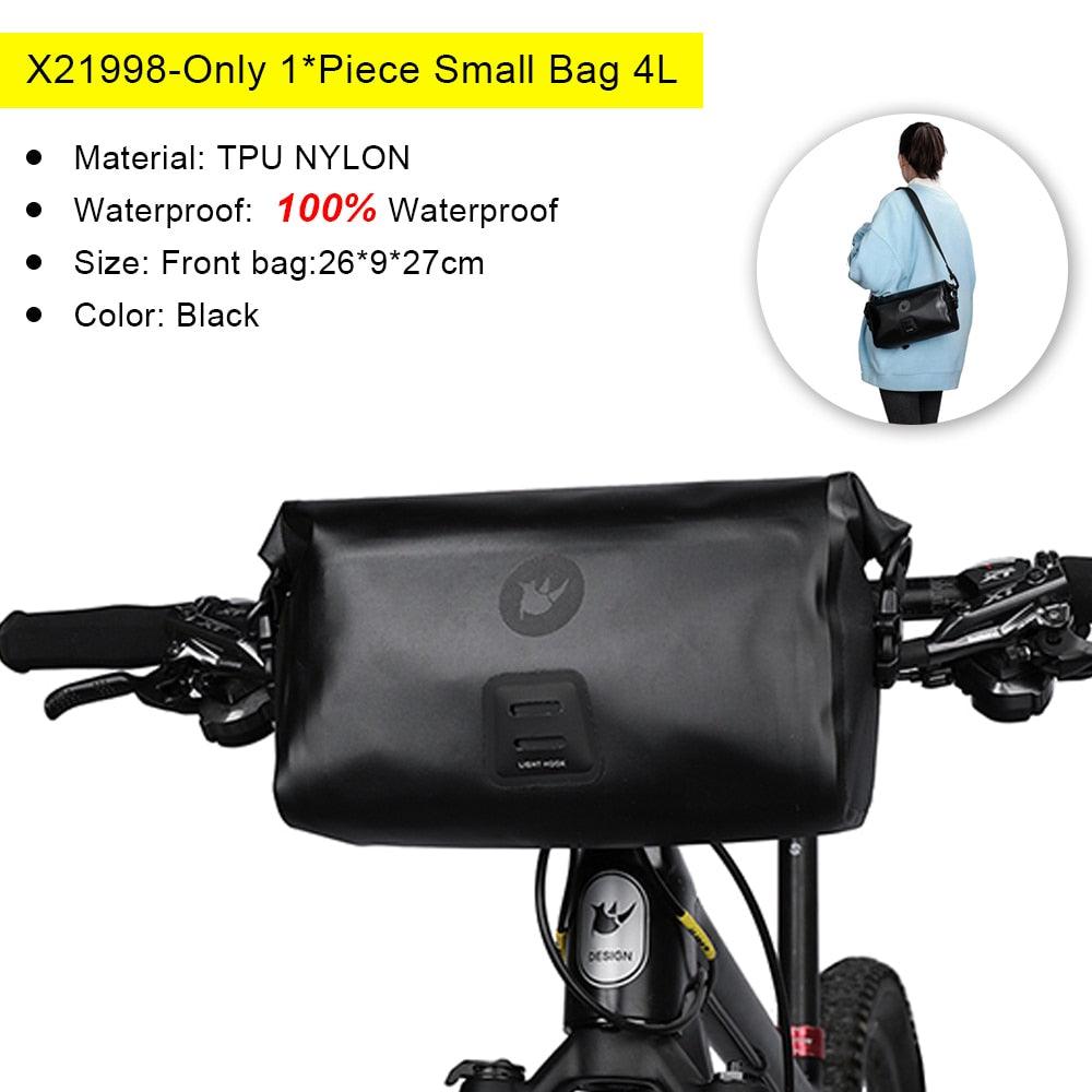 Rhinowalk Bicycle Bag Waterproof Big Capacity Handlebar Bag 1 or 2-piece Front Tube Cycling Bag MTB Frame Trunk Bike Accessories - Pogo Cycles