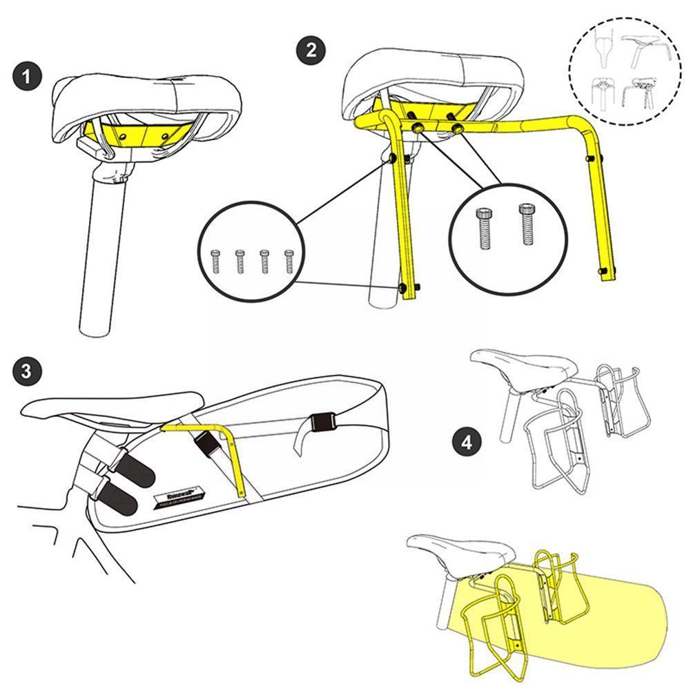 Rhinowalk Bike Saddle Stabilizer Bracket Rear Seat Bracket Holder Shelf Luggage Support Mounting Rack Bicycle Frames Access X9A1 - Pogo Cycles