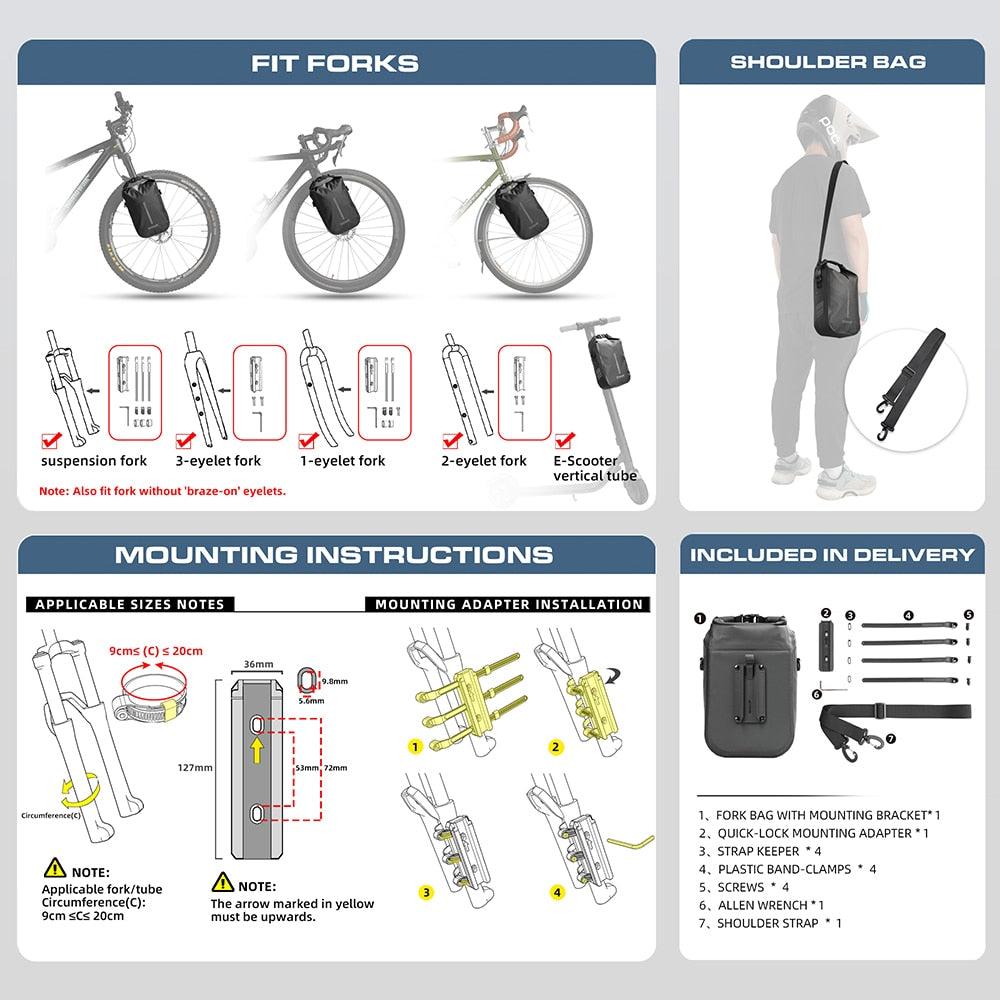 Rhinowalk Quick Release Bike Fork Bag - Pogo Cycles