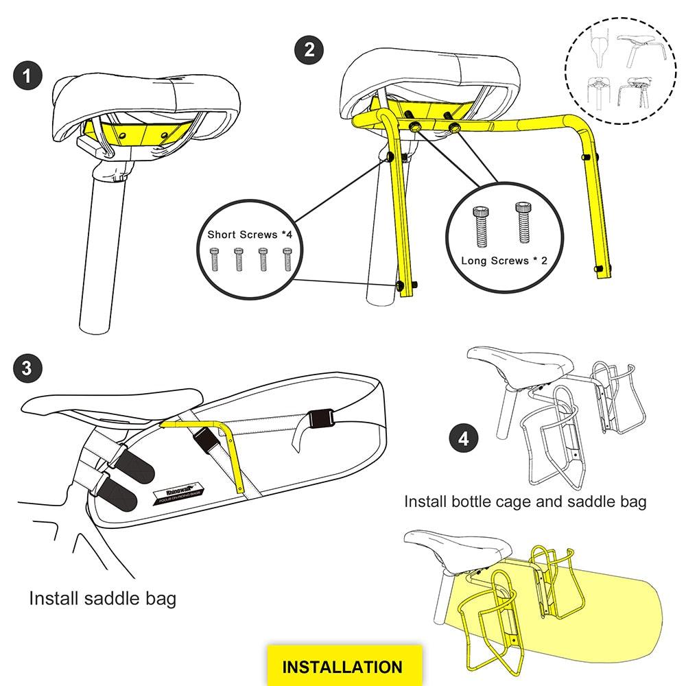 Rhinowalk Waterproof Bicycle Saddle Bag Or Stabilizer Bracket 10L-13L Large Capacity Tail Rear Bike Bag Cycling MTB Trunk - Pogo Cycles