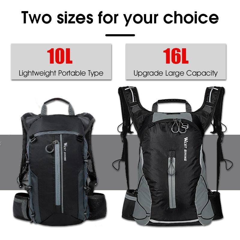 WEST BIKING 10L Breathable Cycling Backpack Waterproof Folding Bicycle Bag - Pogo Cycles