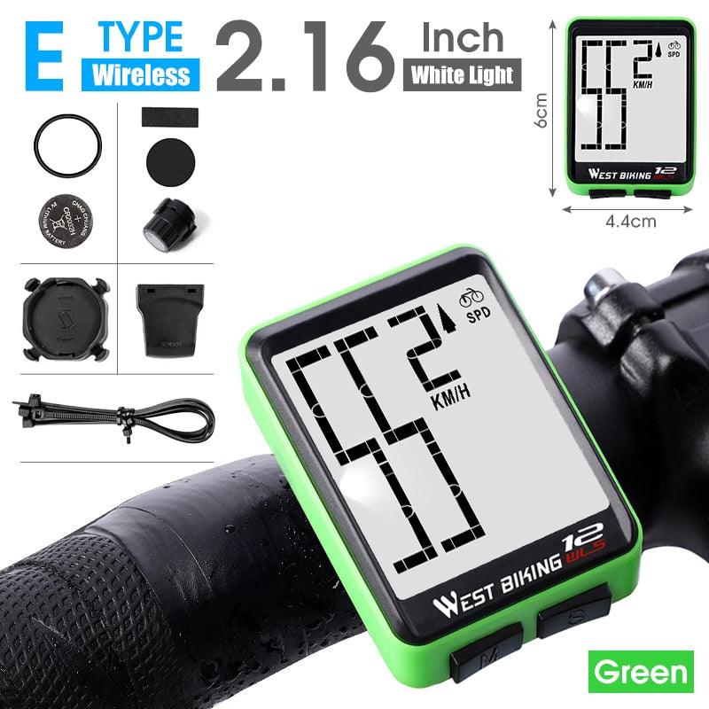 WEST BIKING Bike Computer Multifunction LED Digital Rate MTB Bicycle Speedometer Wireless Cycling Odometer Computer Stopwatch - Pogo Cycles