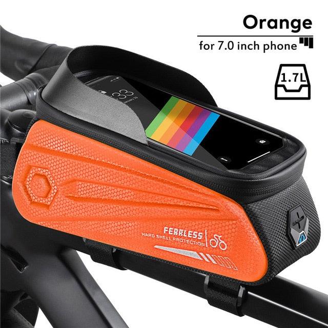 WEST BIKING Hard Shell TPU Bicycle Bag Touchscreen 6-7.4" Phone Stand Waterproof Front Beam Bag MTB Road Bike Cycling Equipment - Pogo Cycles