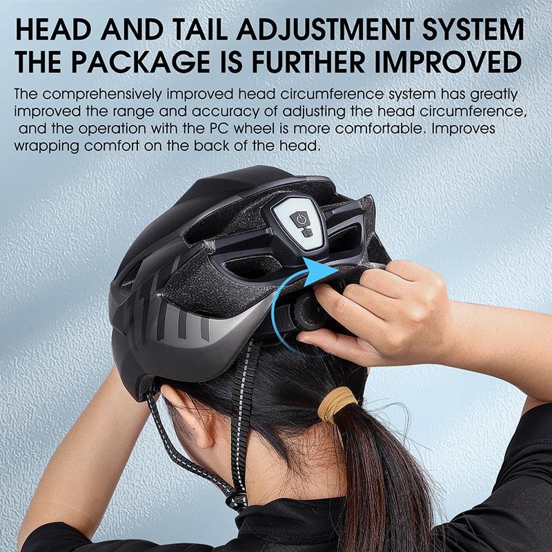 WEST BIKING Men Women Cycling Helmet With Taillight Goggles Sun Visor Lens Bicycle Helmet MTB Road Bike E-Bike Motorcycle Helmet - Pogo Cycles