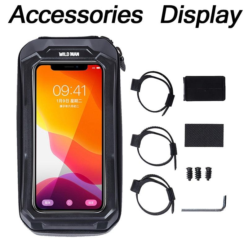 WILD MAN Bicycle Bag 5.5-6.6 Inch Phone Bag Waterproof Front Frame Bag Sensitive Touch Screen MTB Bag Road Bike Accessories - Pogo Cycles