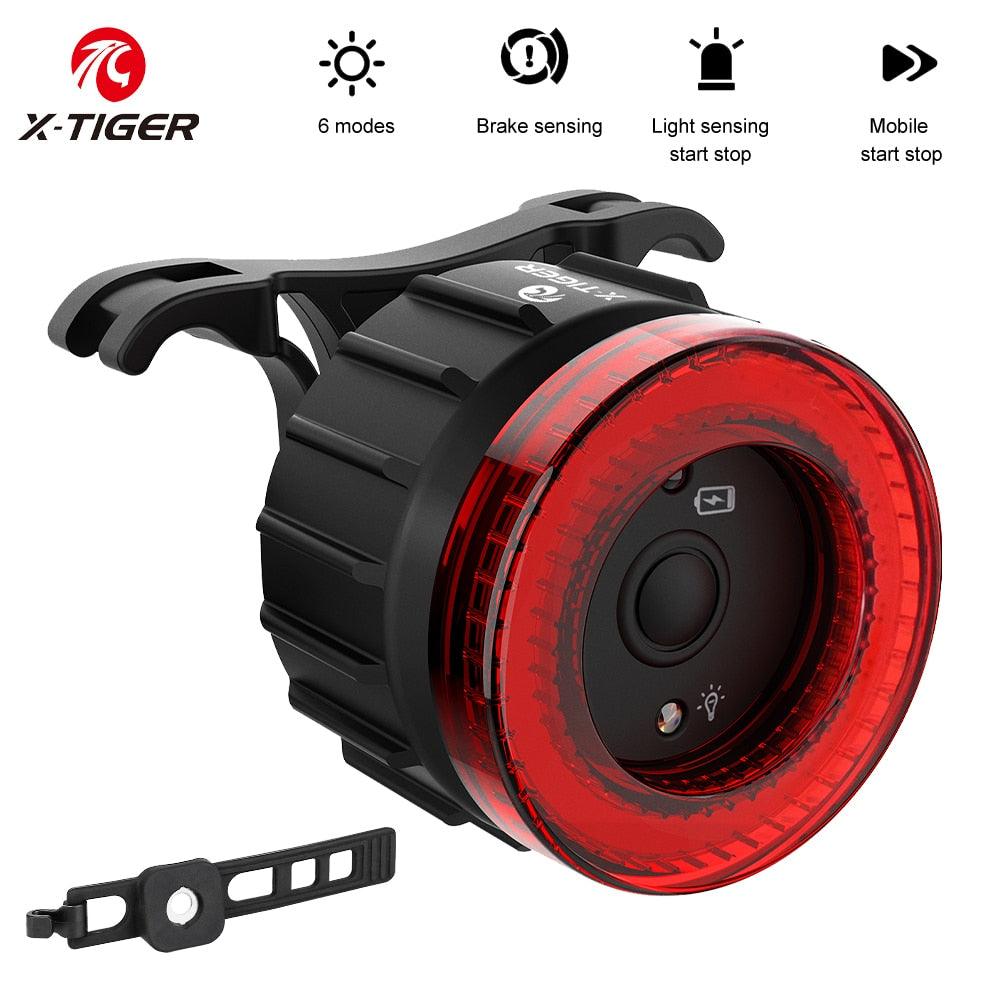 X-TIGER Smart Bicycle Taillight Ultra Bright Riding Safety Auto On/Off Safety Warning Bicycle Light Sensing Rear Lights - Pogo Cycles