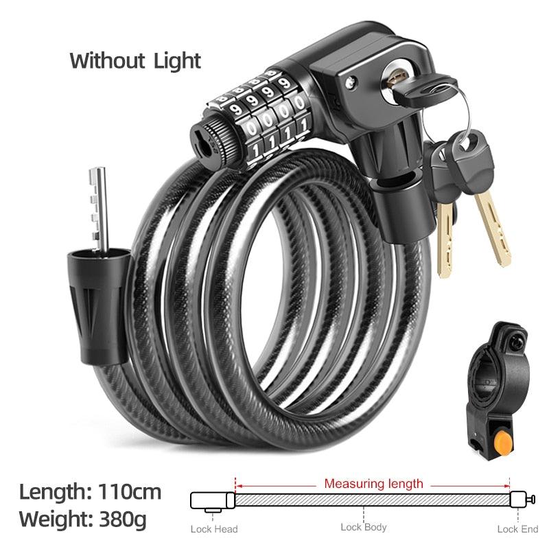 Xunting Bike Lock Coiled Secure Keys - Pogo Cycles