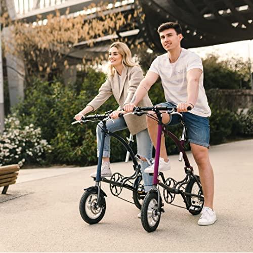 OSSBY Adult Curve Eco Folding Bike - Aluminium Urban Bike with 3 Speeds - Folding City Bike with 14" Whee (Red) - Pogo Cycles
