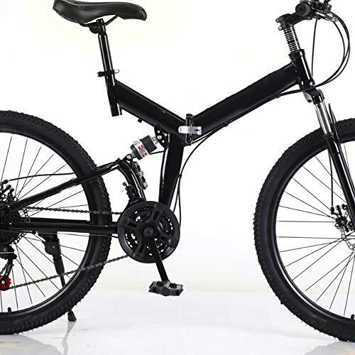 ROMYIX Adult Mountain Bike Foldable, 26-Inch 21 Speed Folding Mountain Bike Mens/Womens MTB Bicycle Full Suspension - Pogo Cycles
