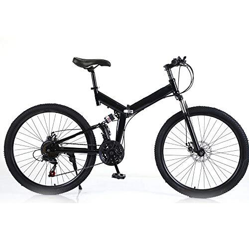 SHZICMY Adult Foldable Bike, 26-Inch Wheels, Suspension Mountain Bike Disc Brakes Bicycle, 21 Speed, Carbon Steel, Mens/Womens Folding Mountain Bicycle - Pogo Cycles