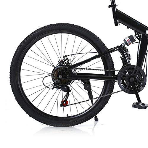 SHZICMY Adult Foldable Bike, 26-Inch Wheels, Suspension Mountain Bike Disc Brakes Bicycle, 21 Speed, Carbon Steel, Mens/Womens Folding Mountain Bicycle - Pogo Cycles