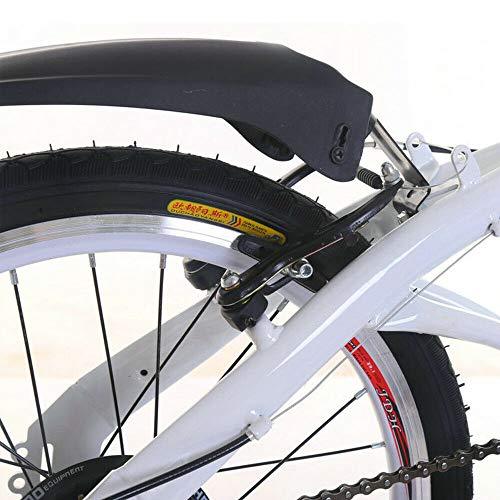 sujrtuj 20 Inch White Folding Bike Unisex Adult 7 Speed Gear Lever Double V Brakes Folding City Bike - Pogo Cycles