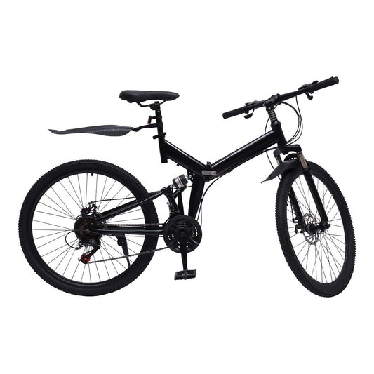 YISSALE Folding Mountain Bike MTB Bicycle Road 26 Inches Wheel 21 Speed Full Suspension Disc Brake Bike Load 150 Kg - Pogo Cycles